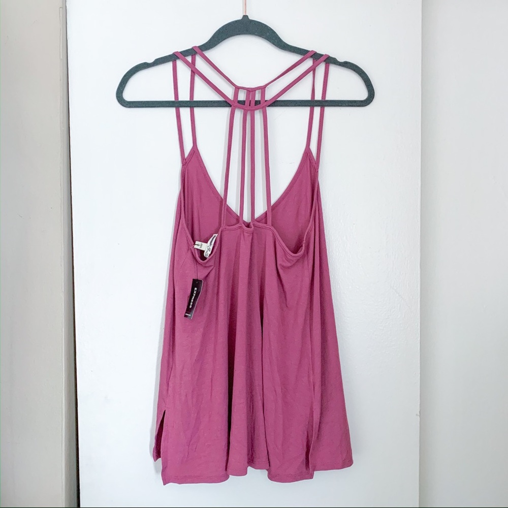 Express Mauve Strappy Back Tank Top - Picture 3 of 5